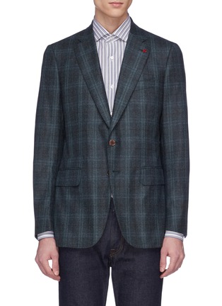 Main View - Click To Enlarge - ISAIA - 'Gregory' tartan plaid brushed wool blazer
