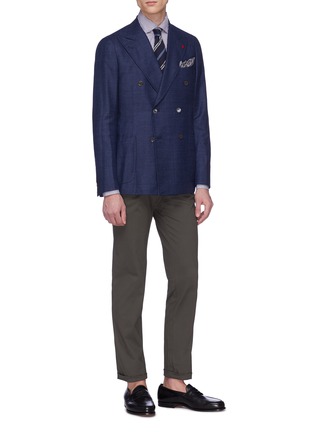 Figure View - Click To Enlarge - ISAIA - 'Cortina' brushed wool-silk hopsack blazer