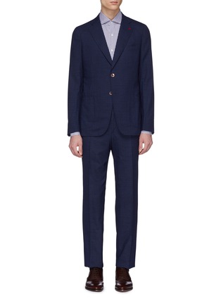 Main View - Click To Enlarge - ISAIA - 'Cortina' micro check wool suit