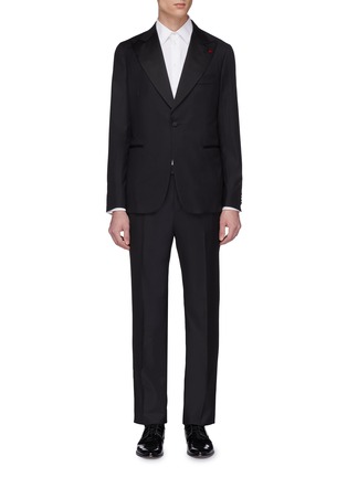 Main View - Click To Enlarge - ISAIA - 'Ferdinando' Aquaspider wool twill tuxedo suit