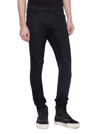 Front View - Click To Enlarge - RTA - Slogan cross embroidered slim fit jeans