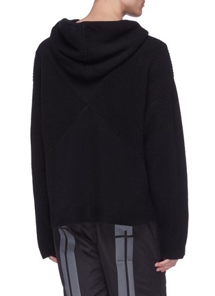Back View - Click To Enlarge - RTA - Rib knit panel cashmere hoodie