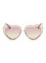 Main View - Click To Enlarge - CHLOÉ - 'Poppy' metal heart frame sunglasses