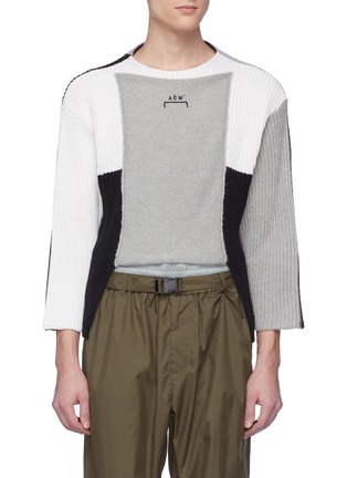 Main View - Click To Enlarge - A-COLD-WALL* - Colourblock Merino wool-dralon® mix knit cropped sweater