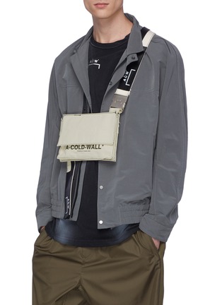 Figure View - Click To Enlarge - A-COLD-WALL* - Logo print leather patch canvas utility bag