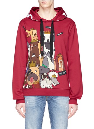 Main View - Click To Enlarge - - - Dog print logo patch hoodie