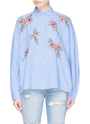 Main View - Click To Enlarge - TOPSHOP - 'Love Me Grace' floral embroidered shirt