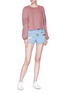 Figure View - Click To Enlarge - TOPSHOP - 'Mom' graphic embroidered denim shorts