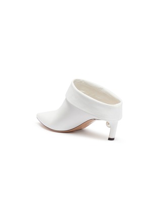 Detail View - Click To Enlarge - NICHOLAS KIRKWOOD - 'Mira Pearl' angled heel foldover leather mules