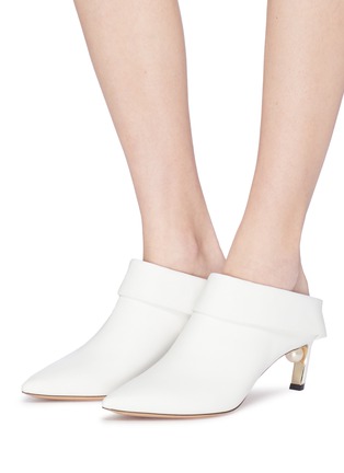 Figure View - Click To Enlarge - NICHOLAS KIRKWOOD - 'Mira Pearl' angled heel foldover leather mules