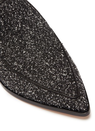 Detail View - Click To Enlarge - NICHOLAS KIRKWOOD - 'Beya' metal heel bouclé loafer mules