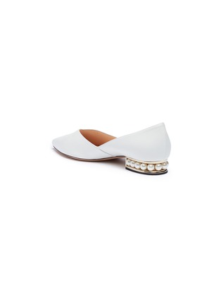 Detail View - Click To Enlarge - NICHOLAS KIRKWOOD - 'Suzi' faux pearl heel leather skimmer flats