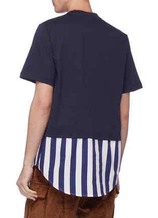 Back View - Click To Enlarge - SUNNEI - Stripe shirt panel T-shirt