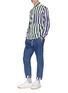 Figure View - Click To Enlarge - SUNNEI - Stripe roll cuff button fly jeans