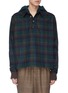 Main View - Click To Enlarge - NECESSITY SENSE - 'Leon' check plaid hooded melton polo shirt