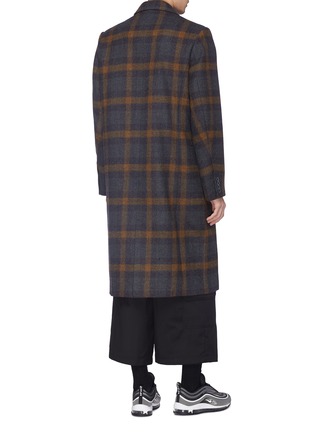 Back View - Click To Enlarge - NECESSITY SENSE - Check plaid Merino lambswool melton coat