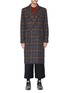 Main View - Click To Enlarge - NECESSITY SENSE - Check plaid Merino lambswool melton coat