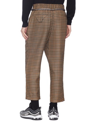 Back View - Click To Enlarge - NECESSITY SENSE - Belted wool houndstooth cropped pants