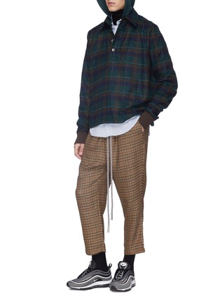 Figure View - Click To Enlarge - NECESSITY SENSE - Belted wool houndstooth cropped pants