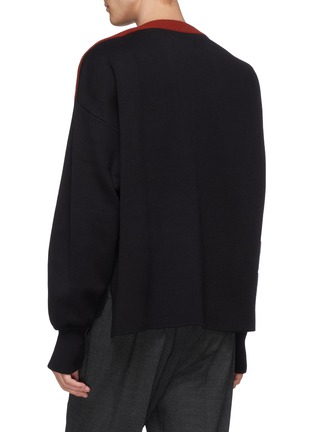 Back View - Click To Enlarge - NECESSITY SENSE - Swallow jacquard boxy sweater