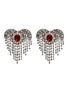 Main View - Click To Enlarge - VENNA - Glass crystal heart fringe earrings