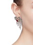 Figure View - Click To Enlarge - VENNA - Glass crystal heart fringe earrings