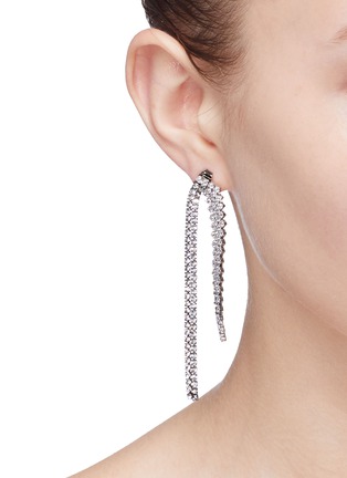 Figure View - Click To Enlarge - VENNA - Detachable glass crystal fringe drop earrings