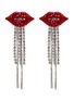 Main View - Click To Enlarge - VENNA - Glass crystal lips chain fringe drop earrings