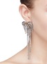 Figure View - Click To Enlarge - VENNA - Glass crystal heart fringe drop earrings