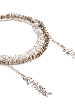 Detail View - Click To Enlarge - VENNA - Glass crystal faux pearl multi chain necklace