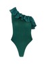 Main View - Click To Enlarge - HUNZA G - 'Natalya' ruffle one-shoulder seersucker one-piece swimsuit