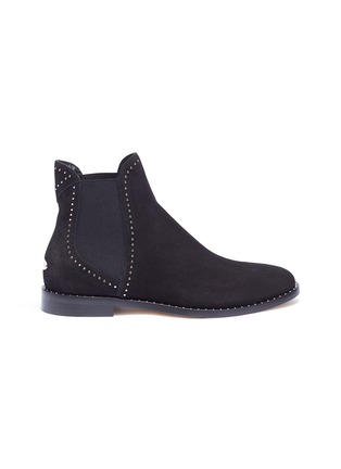 Main View - Click To Enlarge - JIMMY CHOO - 'Merril Flat' stud suede Chelsea boots