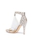 Figure View - Click To Enlarge - JIMMY CHOO - 'Viola 100' ostrich feather tassel glass crystal suede sandals