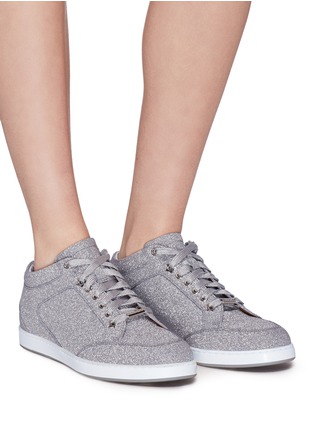Figure View - Click To Enlarge - JIMMY CHOO - 'Miami' glitter coated leather sneakers