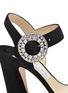  - JIMMY CHOO - 'Mischa 85' glass crystal buckle suede sandals