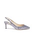 Main View - Click To Enlarge - JIMMY CHOO - 'Erin 60' coarse glitter leather slingback pumps