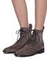 Figure View - Click To Enlarge - JIMMY CHOO - 'Hanah' suede combat boots