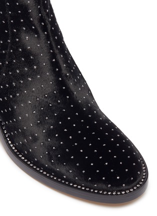 Detail View - Click To Enlarge - JIMMY CHOO - 'Merril 65' strass welt velvet ankle boots
