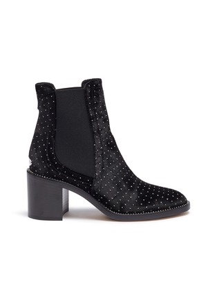 Main View - Click To Enlarge - JIMMY CHOO - 'Merril 65' strass welt velvet ankle boots
