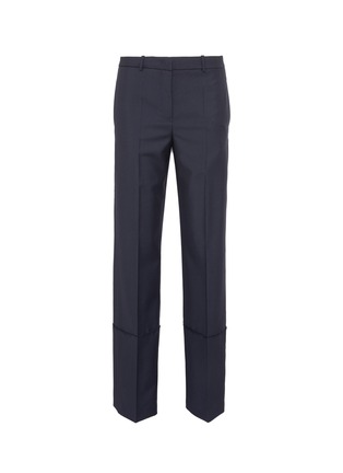 Main View - Click To Enlarge - JIL SANDER - Patchwork cuff wool-mohair wide leg pants