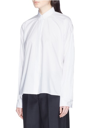 Front View - Click To Enlarge - JIL SANDER - Plissé pleated sleeve shirt