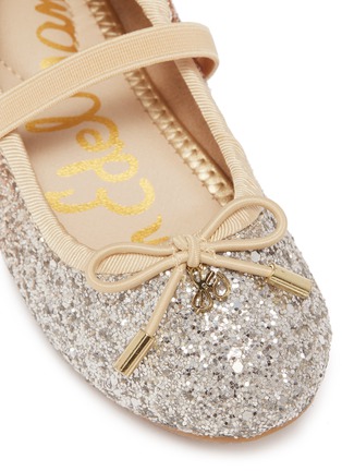 Detail View - Click To Enlarge - SAM EDELMAN - 'Felicia' ombré coarse glitter toddler ballet flats