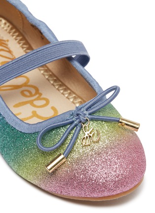 Detail View - Click To Enlarge - SAM EDELMAN - 'Felicia' strappy rainbow glitter toddler ballet flats