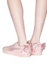 Figure View - Click To Enlarge - PUMA - 'Basket Bow' satin leather sneakers