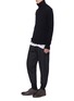 Figure View - Click To Enlarge - ZIGGY CHEN - Detachable collar raw edge cashmere sweater