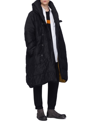 Figure View - Click To Enlarge - ZIGGY CHEN - Linen-cotton down puffer jacket