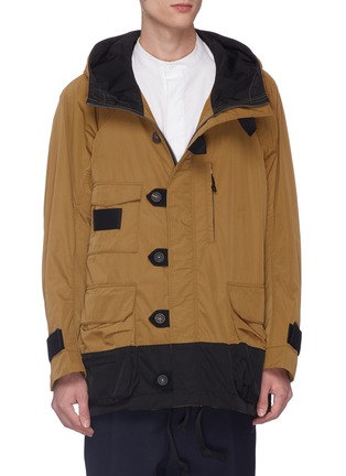 Main View - Click To Enlarge - ZIGGY CHEN - Colourblock raglan sleeve hooded jacket