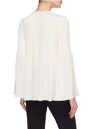 Back View - Click To Enlarge - ELIZABETH AND JAMES - 'Jade' pleated crepe pussybow top