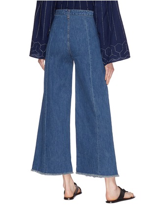 Back View - Click To Enlarge - ELIZABETH AND JAMES - 'Carmine' frayed cuff wide leg jeans
