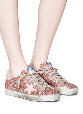 Figure View - Click To Enlarge - GOLDEN GOOSE - 'Superstar' glitter coated leather sneakers